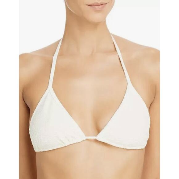 New Faithfull the Brand Swim Jaqueline Bikini Top Plain Ivory Size Medium or 6 - Picture 1 of 5
